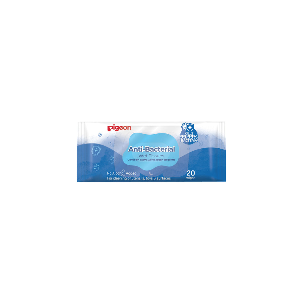Pigeon Anti-Bacterial Wet Tissues Single Pack (20 Wipes)