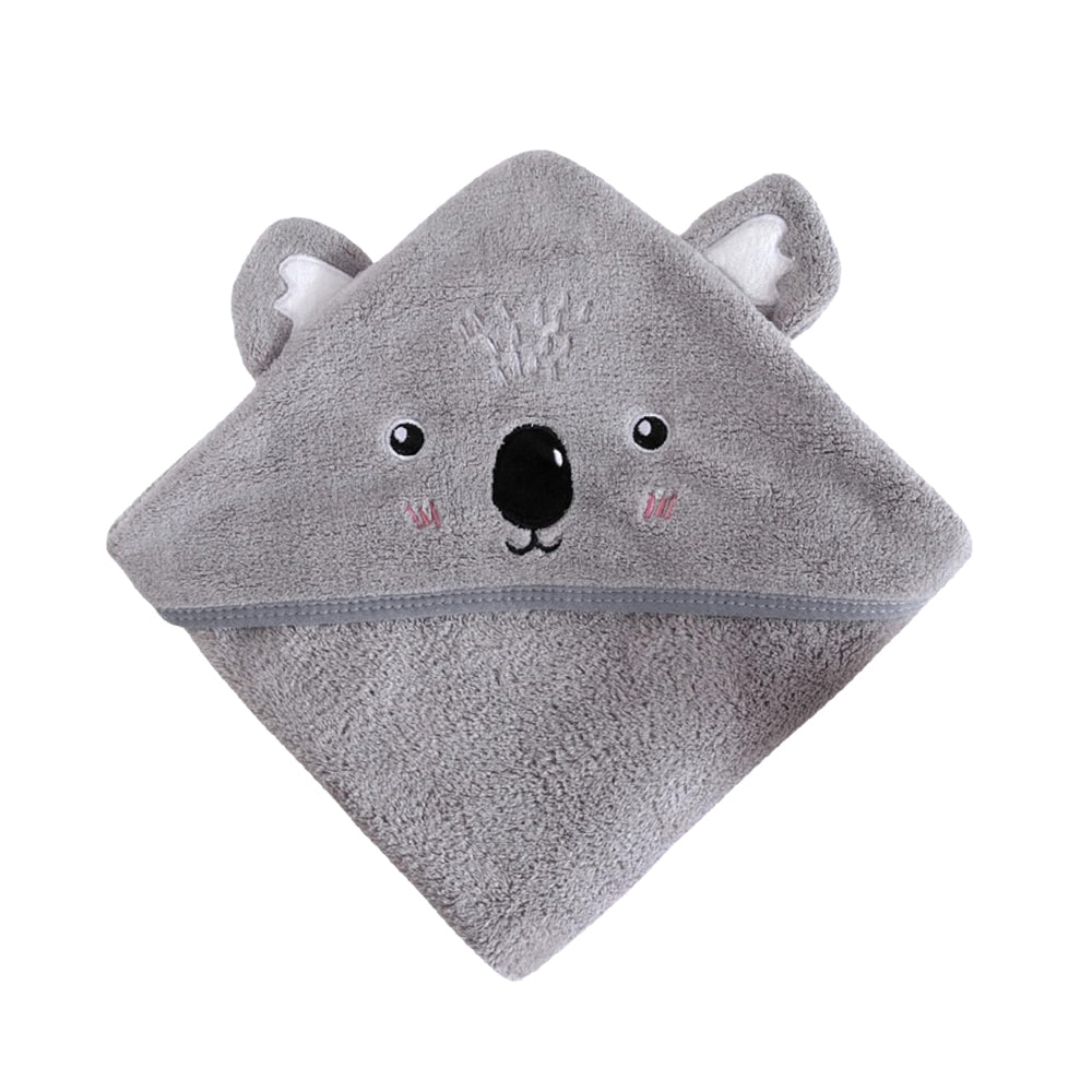 Cubble Hooded Baby Bath Towel (7 Colors, 2 Sizes: 80x80cm / 105x105cm) Cute Animal Design Absorbent Premium Coral Fleece