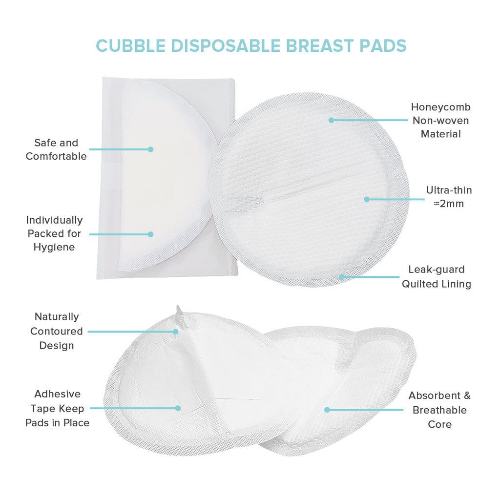 Cubble Disposable Breast Pads (50pcs) Ultra-thin 2mm Honeycomb Non-woven Safe & Dry Nursing Pads