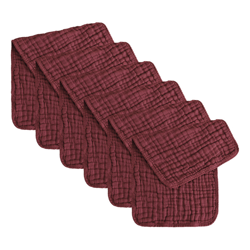 Cubble Muslin Burp Cloths Pack of 6 (7 Colours) 100% Cotton Baby Washcloths Face Cloths