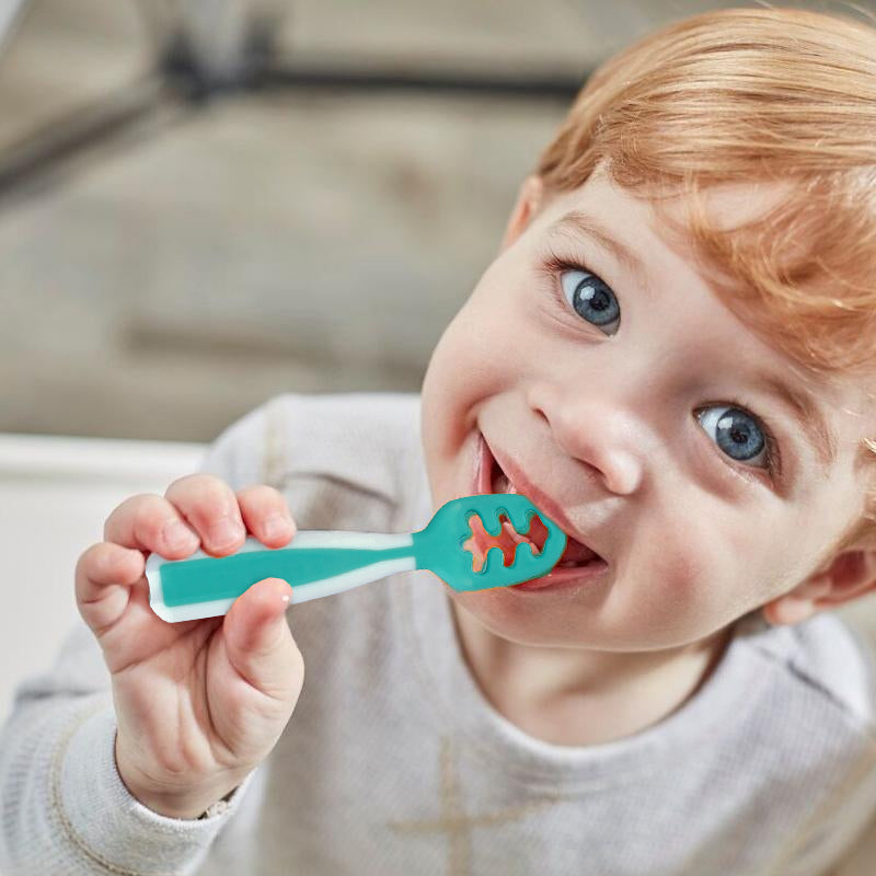 Cubble Baby Self-Feeding Pre-Spoon Set (4 Colors) - Food Grade 2-Stage Spoons / NumNum