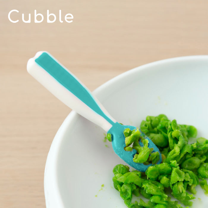 Cubble Baby Self-Feeding Pre-Spoon Set (4 Colors) - Food Grade 2-Stage Spoons / NumNum