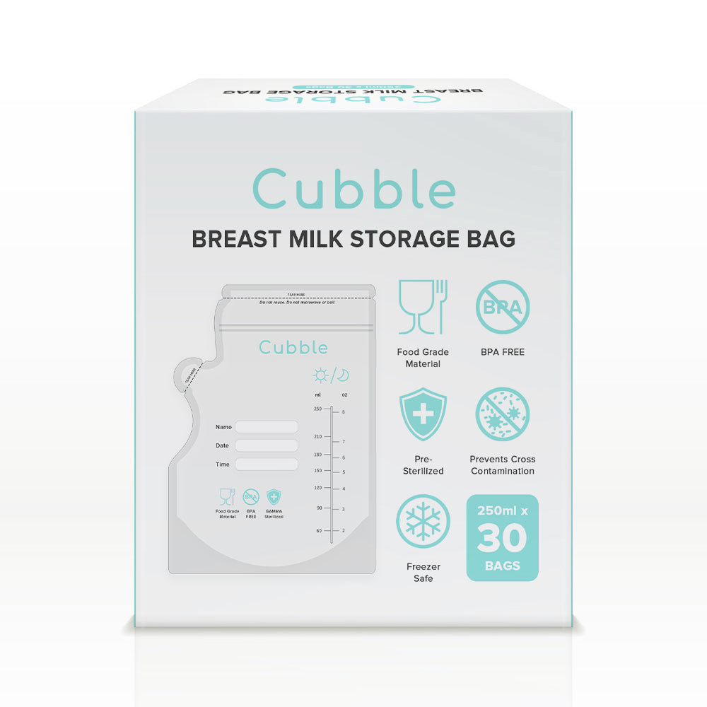 Cubble Breast Milk Storage Bags (250ml/30 Bags) Disposable Milk Bags