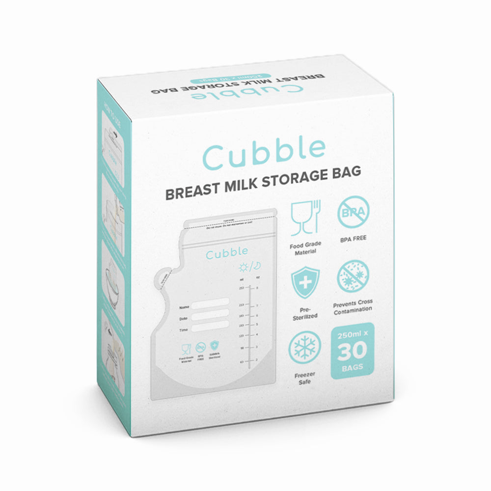 Cubble Breast Milk Storage Bags (250ml/30 Bags) Disposable Milk Bags