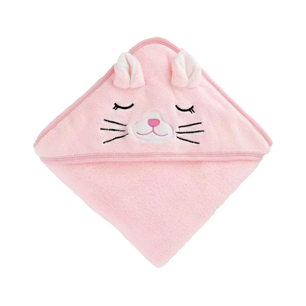 Cubble Hooded Baby Bath Towel (7 Colors, 2 Sizes: 80x80cm / 105x105cm) Cute Animal Design Absorbent Premium Coral Fleece