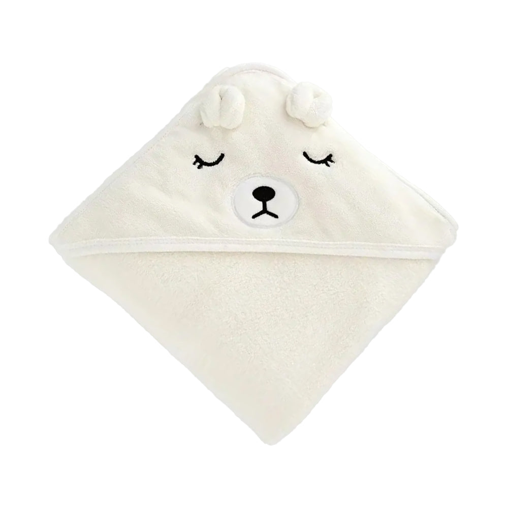 Cubble Hooded Baby Bath Towel (7 Colors, 2 Sizes: 80x80cm / 105x105cm) Cute Animal Design Absorbent Premium Coral Fleece