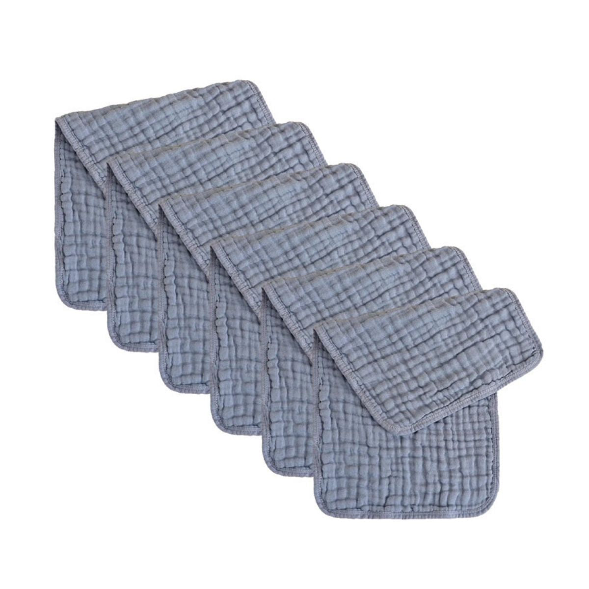 Cubble Muslin Burp Cloths Pack of 6 (7 Colours) 100% Cotton Baby Washcloths Face Cloths