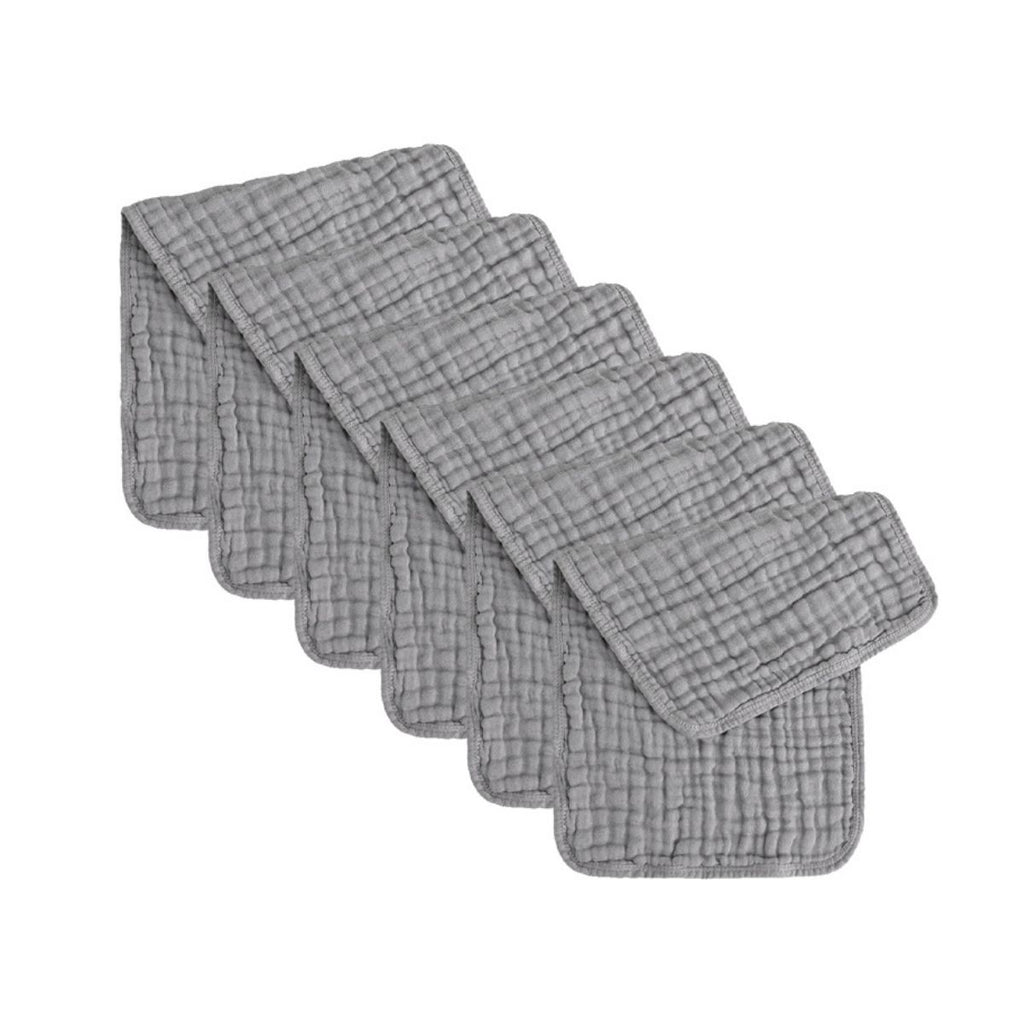Cubble Muslin Burp Cloths Pack of 6 (7 Colours) 100% Cotton Baby Washcloths Face Cloths