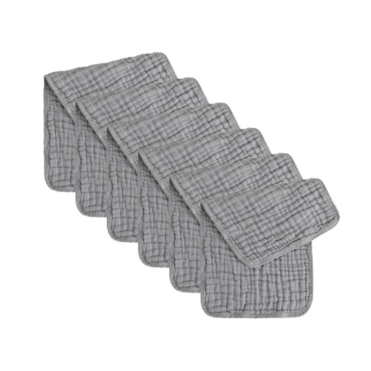 Cubble Muslin Burp Cloths Pack of 6 (7 Colours) 100% Cotton Baby Washcloths Face Cloths