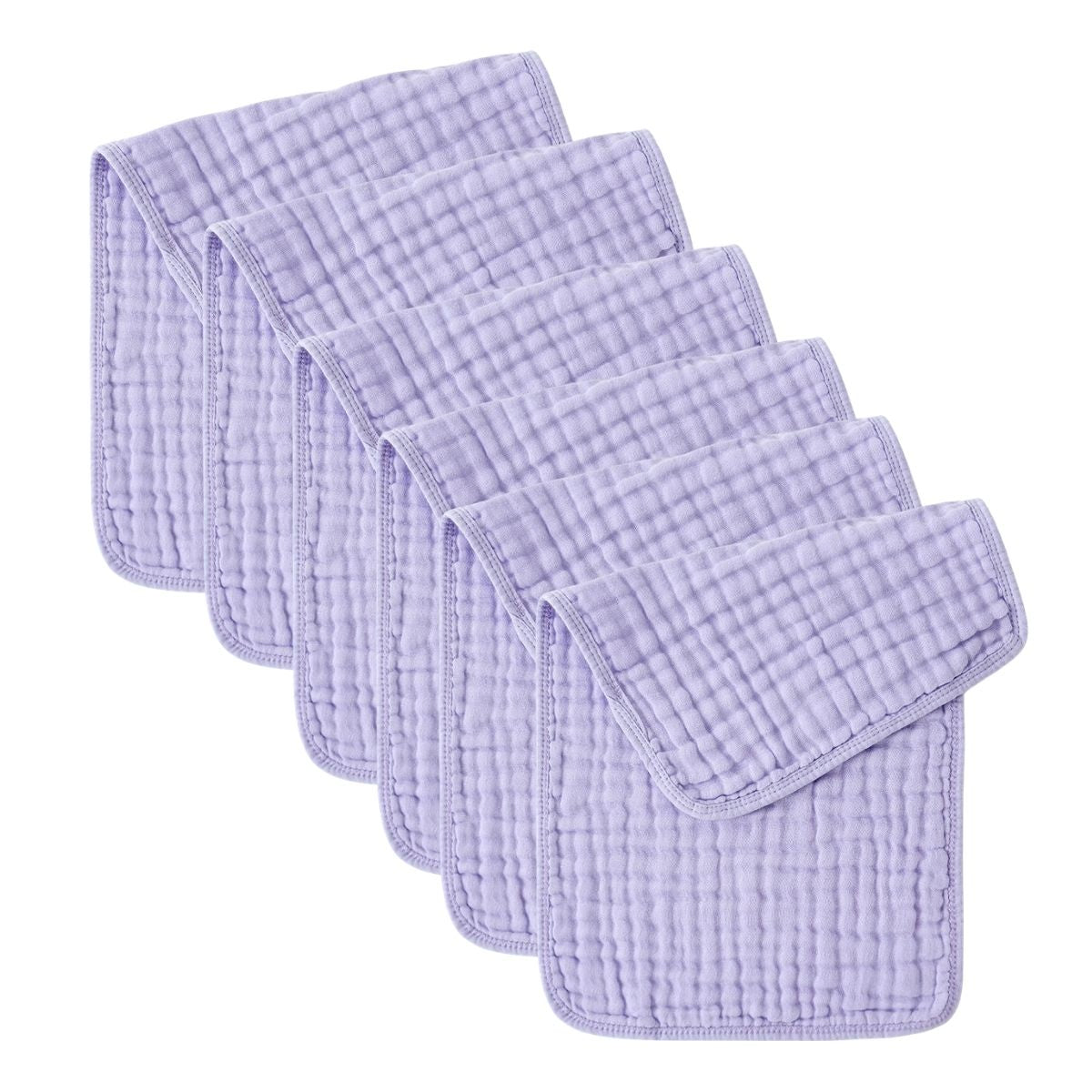 Cubble Muslin Burp Cloths Pack of 6 (7 Colours) 100% Cotton Baby Washcloths Face Cloths