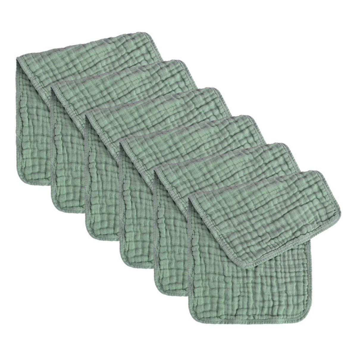 Cubble Muslin Burp Cloths Pack of 6 (7 Colours) 100% Cotton Baby Washcloths Face Cloths