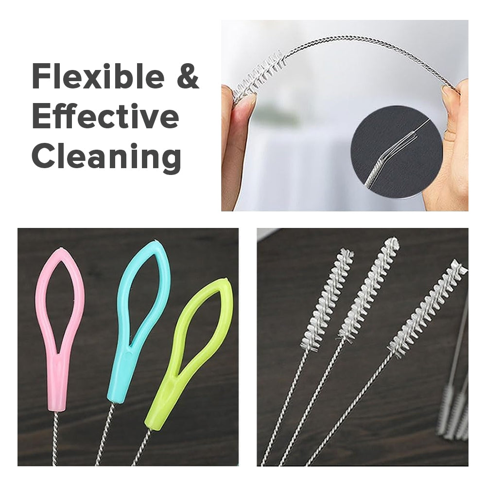 Cubble Straw Brush (3 Colours) Stainless Steel Cleaning Brush for Baby Bottle, Nipple, Spout, Straws