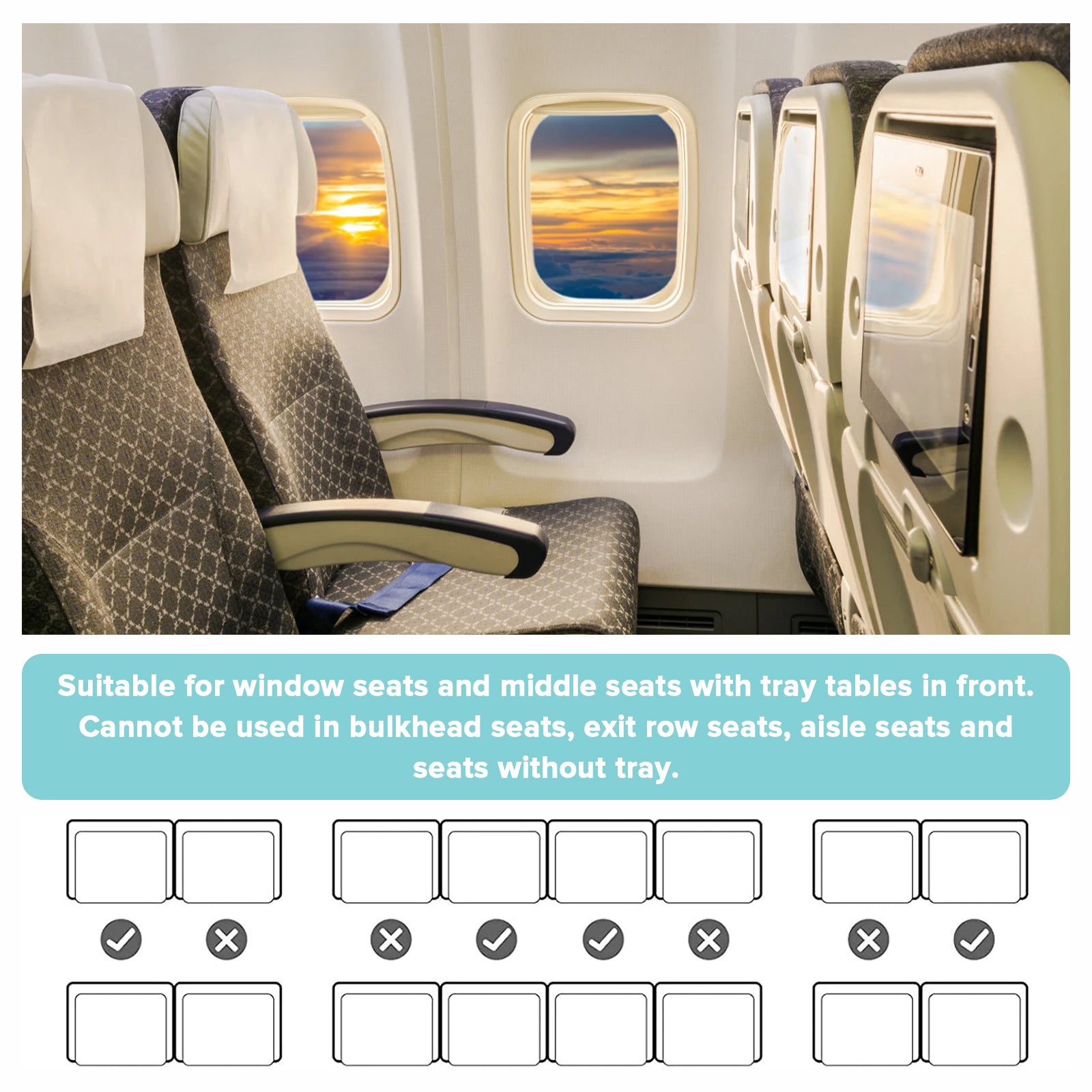 Cubble Baby Airplane Hammock, Seat Extender & Footrest 78cm x 43cm Baby Travel Bed with Safety Harness