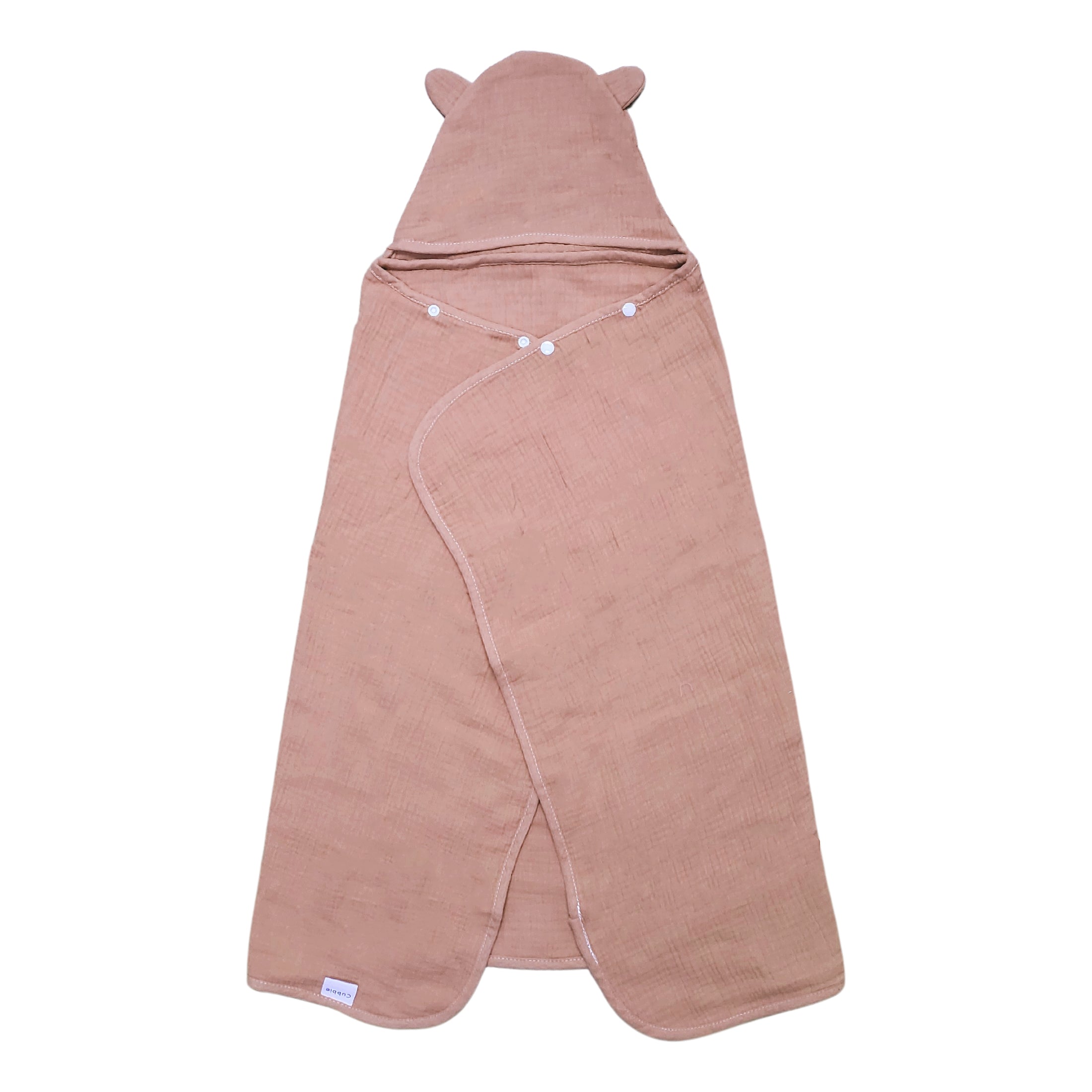 Cubble Baby Hooded Bath Towel (Bear) 100cm x 65cm (18 Design) - 100% Organic Muslin Cotton