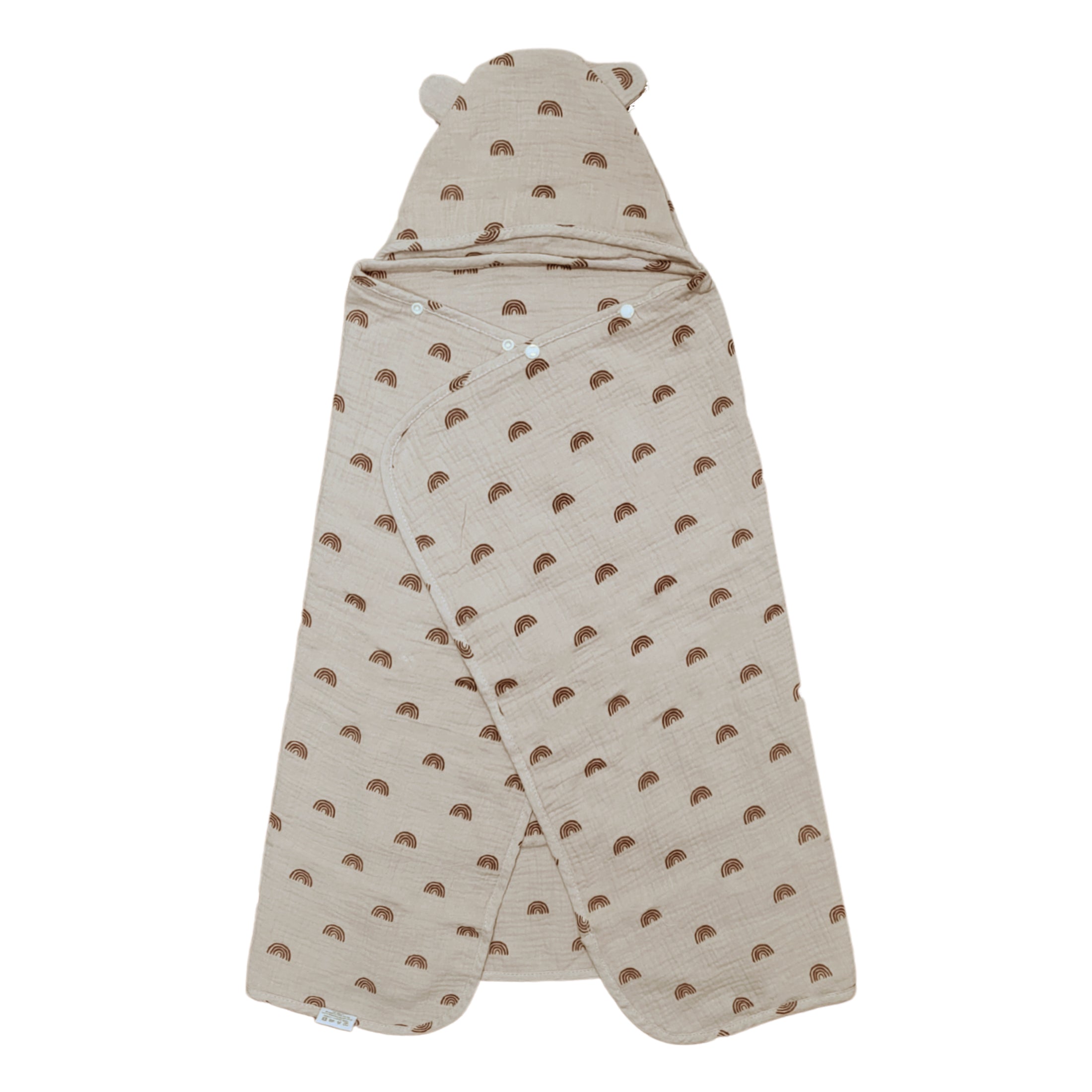 Cubble Baby Hooded Bath Towel (Bear) 100cm x 65cm (18 Design) - 100% Organic Muslin Cotton