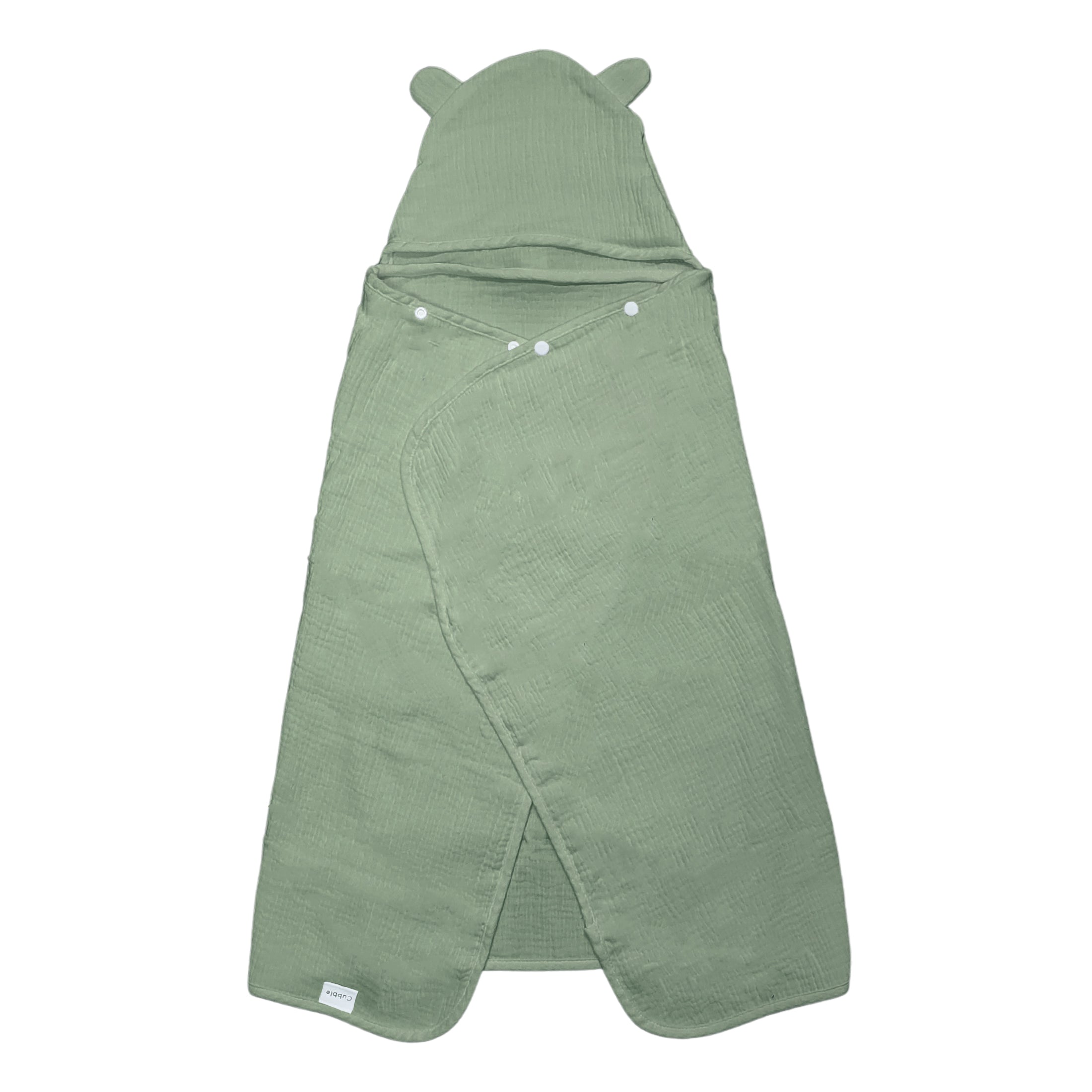 Cubble Baby Hooded Bath Towel (Bear) 100cm x 65cm (18 Design) - 100% Organic Muslin Cotton
