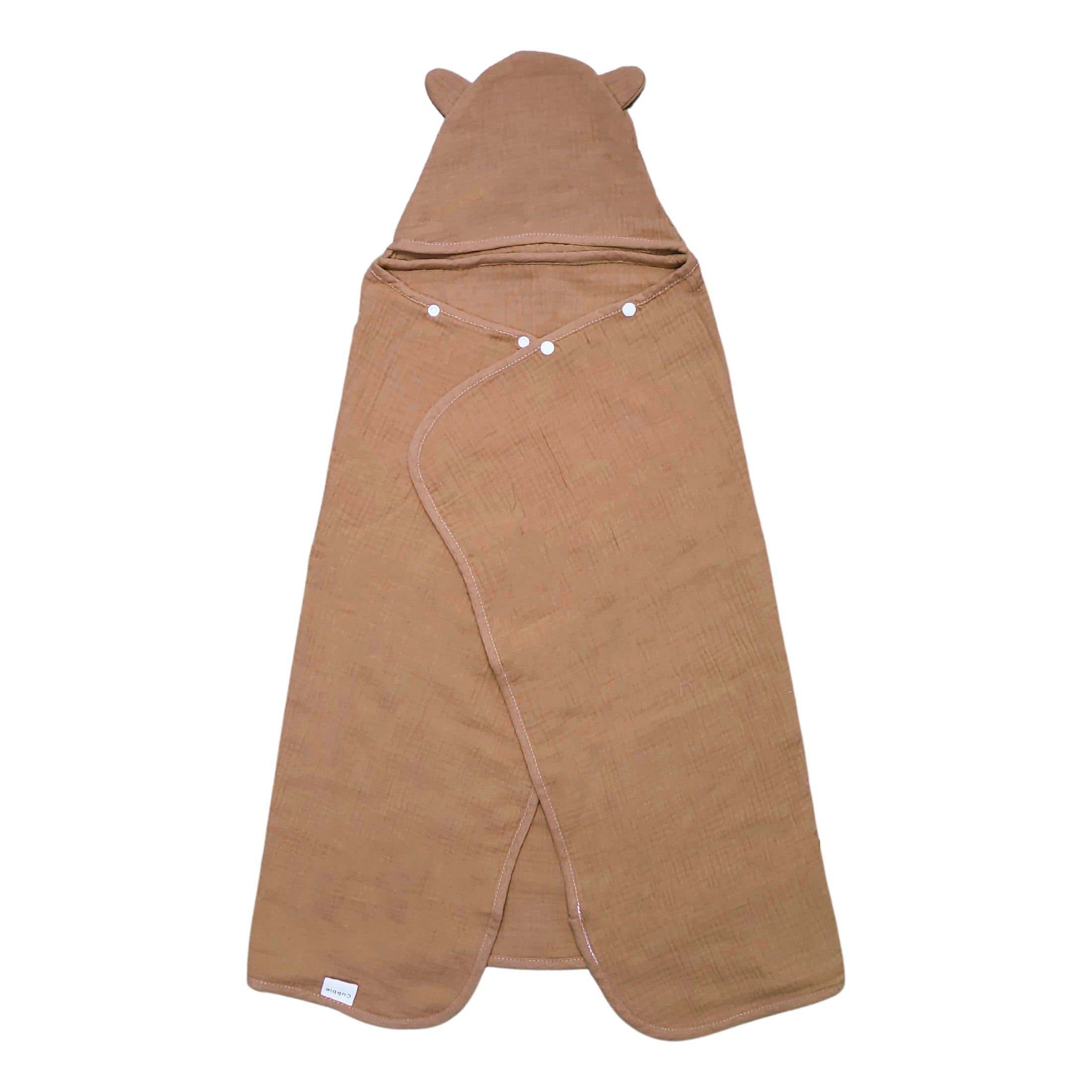 Cubble Baby Hooded Bath Towel (Bear) 100cm x 65cm (18 Design) - 100% Organic Muslin Cotton