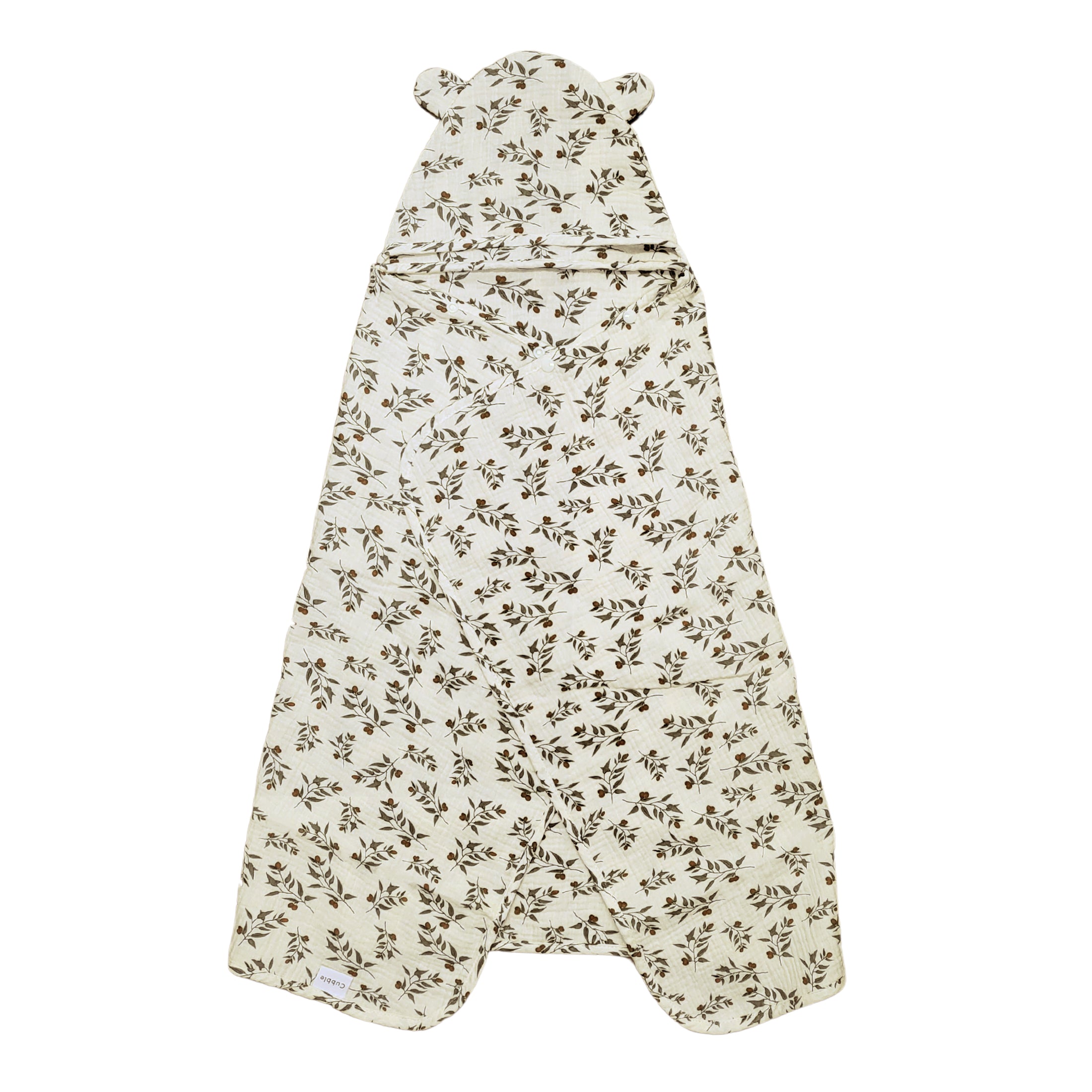 Cubble Baby Hooded Bath Towel (Bear) 100cm x 65cm (18 Design) - 100% Organic Muslin Cotton