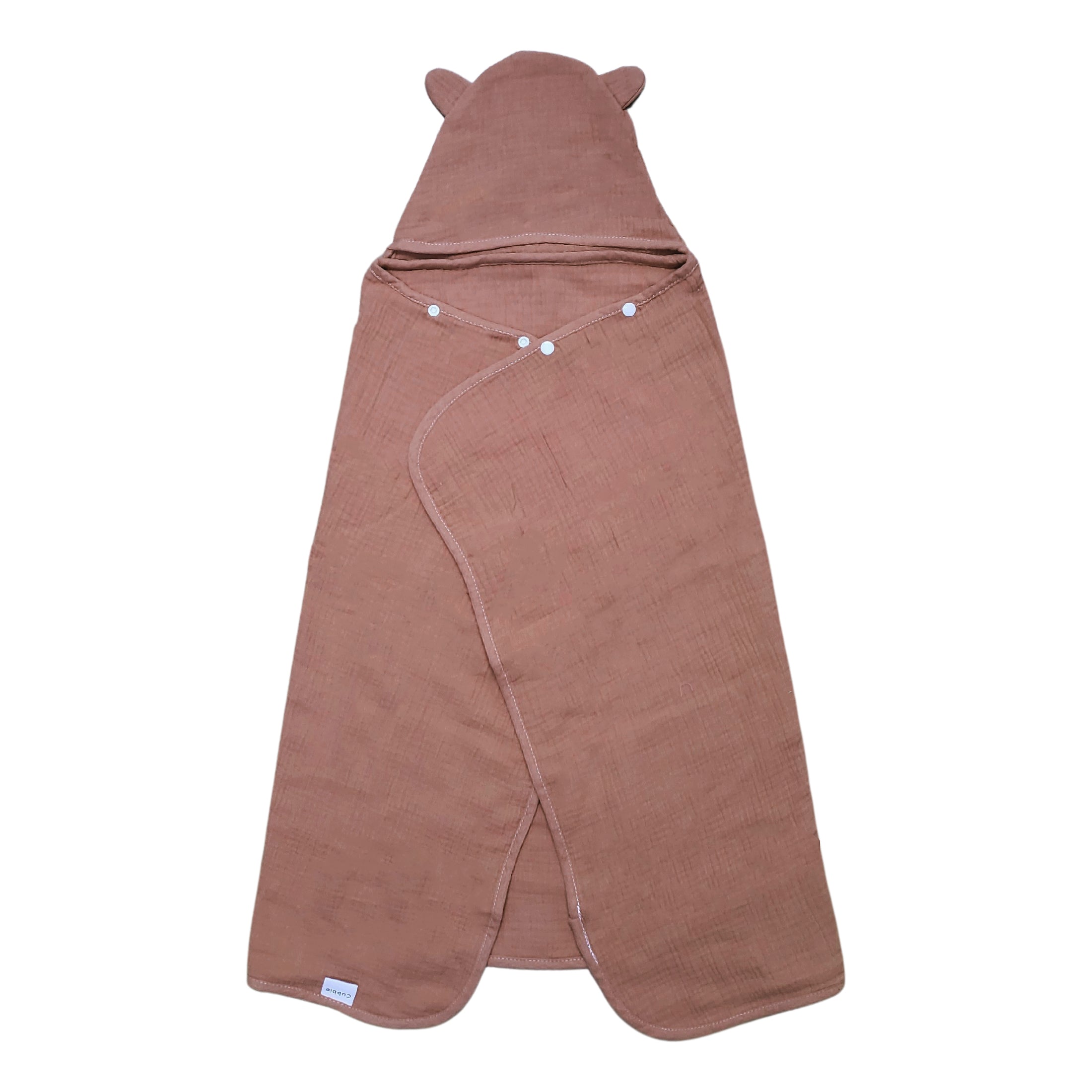 Cubble Baby Hooded Bath Towel (Bear) 100cm x 65cm (18 Design) - 100% Organic Muslin Cotton