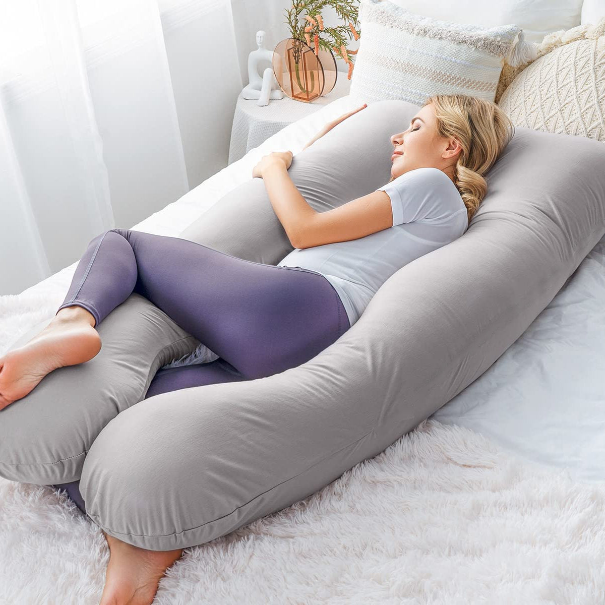 Cubble Pregnancy Pillow U Shape w/ Removable Cover - Maternity&Nursing Full Body Pillow
