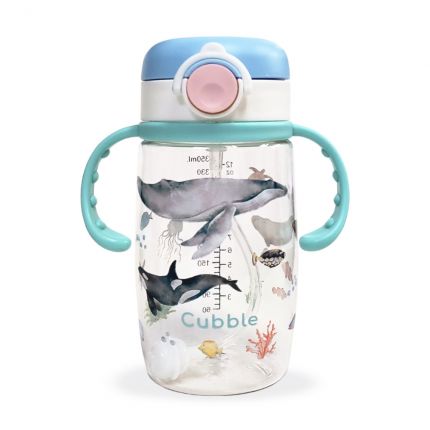 Cubble Tritan Sippy Cup with Removable Handles and Weighted Straw 350ml/12oz (3 Colors