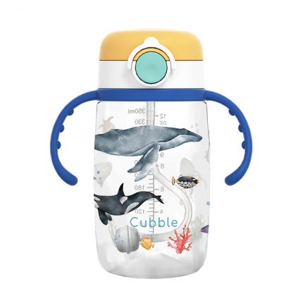 Cubble Tritan Sippy Cup with Removable Handles and Weighted Straw 350ml/12oz (3 Colors