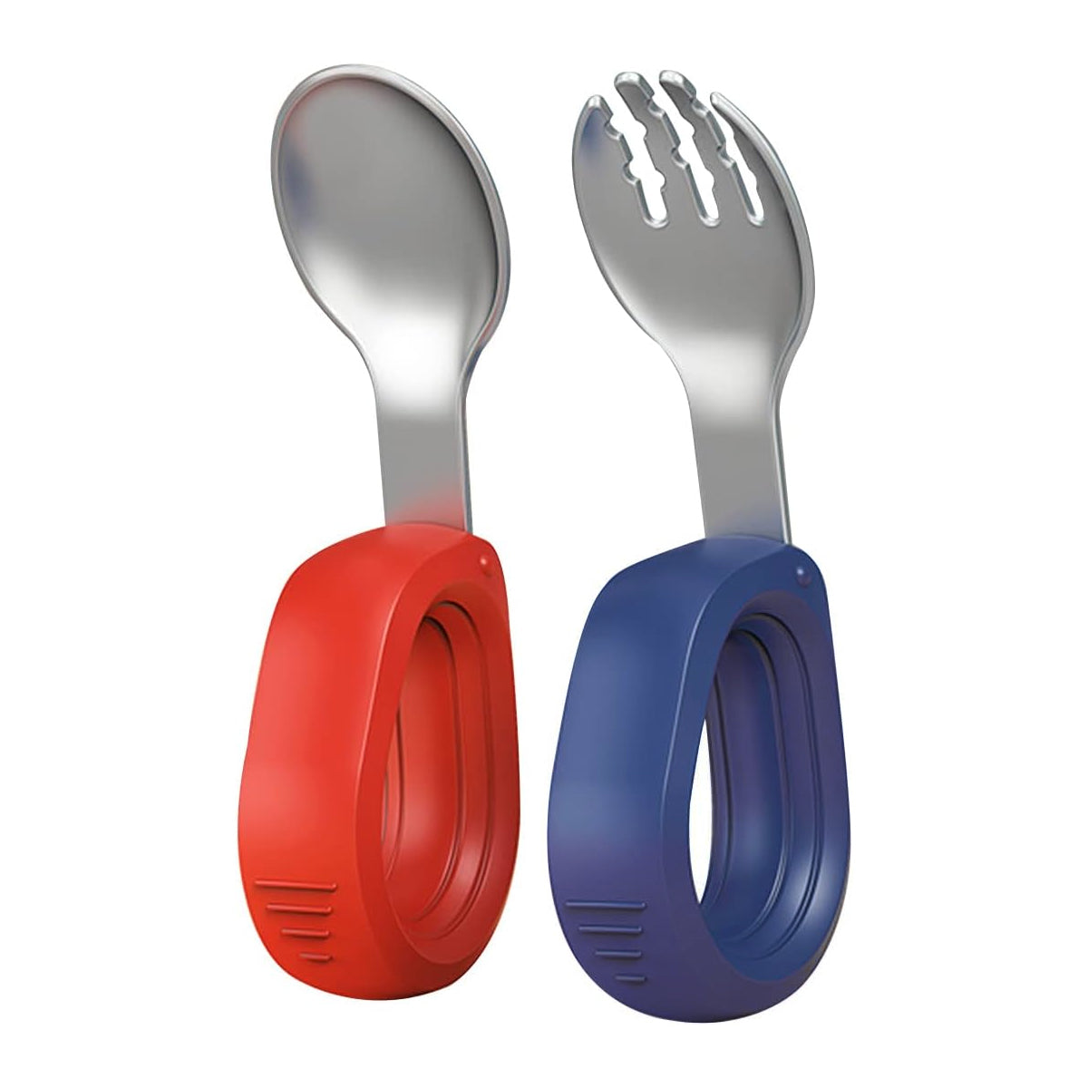 Cubble Stainless Steel Baby Fork and Spoon Set with Case (2 Colors) Toddler Self Feeding Utensils