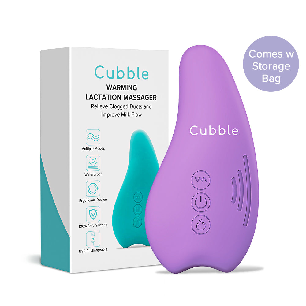 Cubble Warming Lactation Massager (6 Colors) - 2 in 1 Heating and Vibration Breast Massager with travel pouch