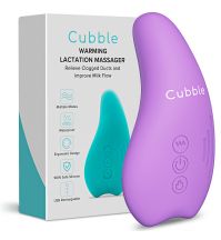 A row of three lactation massagers in Teal, Nude and Redwood, with three adjustable settings