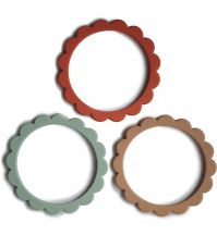 Mushie Flower Teething Bracelet 3-Pack (3 Colours)