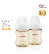 [NEW VERSION] Pigeon SofTouch Peristaltic PLUS Wide Neck PPSU Bottle Orange Twin Pack (160ml / 240ml)