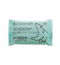 Cloversoft Unbleached Bamboo Organic Antibacterial Wipes (15 sheets)