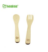 Haakaa Bamboo Spoon & Fork Set (Pack Of 2)