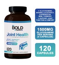 Bold Vitamins Joint Health Support (120 Capsules, EXP 11/26) Glucosamine 1500mg Bone Joint Knee Pain Relief Supplement