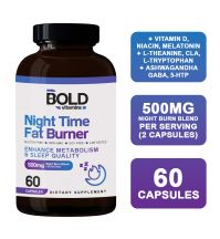 Bold Vitamins Night Time Fat Burner (60 Caps, EXP 12/25) Supplement for Better Sleeping Quality, Metabolism Support, Weight Loss, Weight Management