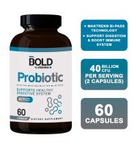 Bold Vitamins Probiotic 40 Billion CFU Supplement (60 Caps, EXP 07/25) MAKTREK® Bi-Pass Technology - Diet, Detox, Slimming, Enzyme