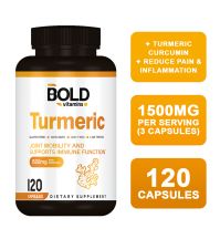 Bold Vitamins Turmeric Curcumin Supplement (120 Caps) 1500mg 95% Curcuminoids, Joint & Heart Support