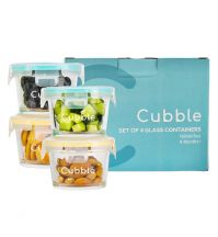 Cubble Baby Food Storage Glass Container 150ml 4pcs Set