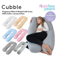 Cubble Pregnancy Pillow U Shaped with Removable Cover 100% Cotton /Jersey Cotton - Multi-functional Maternity and Nursing Full Body Pillow