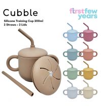 Cubble 2-in-1 No-Spill Silicone Training Cup Set 200ml (9 Colors) - Double-Handled Straw Cup and Snack Cup