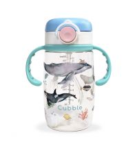 Cubble Tritan Sippy Cup with Removable Handles and Weighted Straw 350ml/12oz (3 Colors) Marine World Baby Straw Cup Straw Bottle