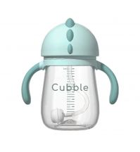 Cubble Tritan Straw Bottle with Removable Handles and Weighted Straw 240ml/8oz (2 Designs, 2 Colours)