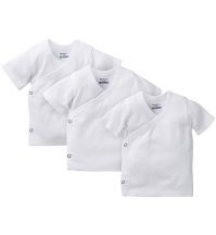 Gerber 3-pack White Side Snap Short Sleeve Shirts