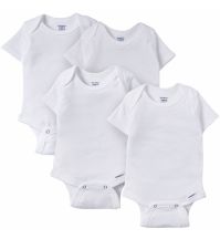 Gerber 4-pack Organic White Onesies Short Sleeve Bodysuits