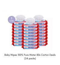 Pigeon Baby Wipes 100% Pure Water (80s x 24packs) Carton Deal