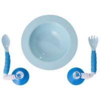 EZEE REACH Stay-Put Cutlery + Bowl - Blue Car