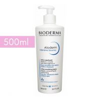 A bottle of Bioderma soothing balm in blue and white