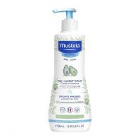 A bottle of Mustela Hydra Bebe Lotion with avocado oil