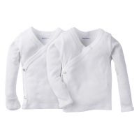 Gerber 2-pack White Side Snap Long Sleeve Shirt With Mitten Cuffs