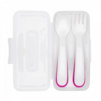 Oxo Tot On-The-Go Plastic Fork & Spoon Set With Travel Case